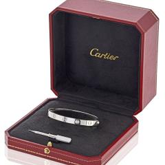  Cartier Cartier Love 18K White Gold 4 Diamonds Size 17 Bracelet - 4386327