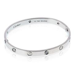  Cartier Cartier Love 18K White Gold 6 Diamonds Size 18 Bracelet - 4375628