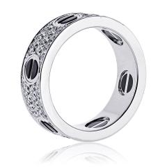 Cartier Cartier Love 18K White Gold Black Ceramic Motifs Ring - 4383117