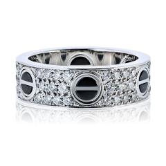  Cartier Cartier Love 18K White Gold Black Ceramic Motifs Ring - 4383932