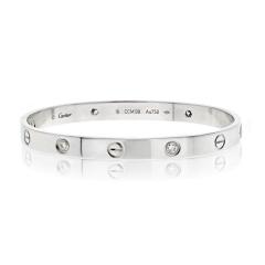  Cartier Cartier Love 18K White Gold Love 4 Diamond Size 18 Bracelet - 4289991