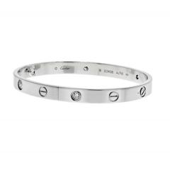  Cartier Cartier Love 18K White Gold Love 4 Diamond Size 18 Bracelet - 4290051