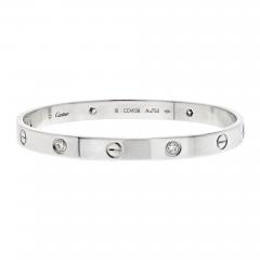  Cartier Cartier Love 18K White Gold Love 4 Diamond Size 18 Bracelet - 4290613
