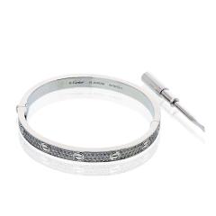  Cartier Cartier Love 18K White Gold Pave Diamonds Size 19 Bracelet - 4330647