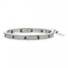  Cartier Cartier Love 18K White Gold Pave Diamonds and Ceramic Motifs Size 19 Bracelet - 4332518
