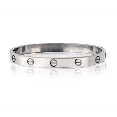  Cartier Cartier Love 18K White Gold Size 17 Bracelet - 3927343