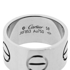  Cartier Cartier Love 18K White Gold Wide Band With Motifs Ring - 4383085