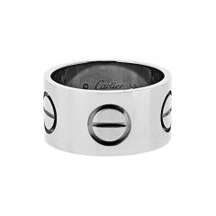  Cartier Cartier Love 18K White Gold Wide Band With Motifs Ring - 4383895