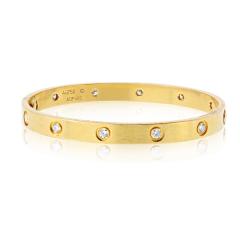  Cartier Cartier Love 18K Yellow Gold 10 Diamond Size 17 Bangle Bracelet - 4483284