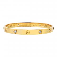  Cartier Cartier Love 18K Yellow Gold 4 Diamond Vintage Model Size 17 Bracelet - 3993459