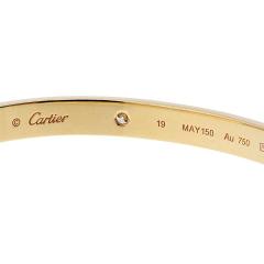  Cartier Cartier Love 18K Yellow Gold 4 Diamonds Size 19 Box and Papers Bracelet - 4375625