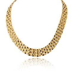  Cartier Cartier Maillon 18K Yellow Gold Estate 5 Row Panthere Necklace - 4483293