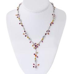  Cartier Cartier Meli Melo 18K WG Garnet Diamonds Tourmaline Ruby Rose Quartz Necklace - 4375569