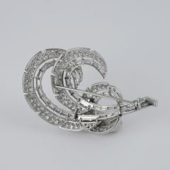  Cartier Cartier Mid 20th Century Diamond and Platinum Feather Brooch - 272907