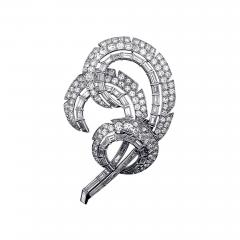  Cartier Cartier Mid 20th Century Diamond and Platinum Feather Brooch - 273218