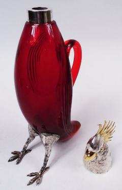  Cartier Cartier Midcentury Figural Funny Flamboyant Cockatoo Bird Decanter - 3774680