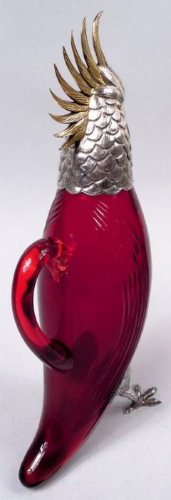  Cartier Cartier Midcentury Figural Funny Flamboyant Cockatoo Bird Decanter - 3774681