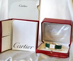  Cartier Cartier Must de Tank ref 2415 Watch On Green Black Leather With Box Papers - 3791419