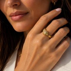  Cartier Cartier Panth re Half Pav Ring in 18K Gold with 0 68ct Diamonds - 4662315