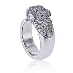  Cartier Cartier Panthere 18K White Gold Pave Lakarda Ring - 4330644