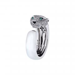  Cartier Cartier Panthere 18K White Gold Pave Lakarda Ring - 4332516