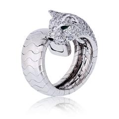  Cartier Cartier Panthere 18K White Gold Vintage Lakarda Panthere Ring - 4481353