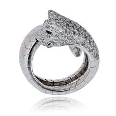  Cartier Cartier Panthere 18K White Gold Vintage Lakarda Panthere Ring - 4481355