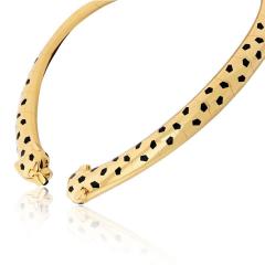  Cartier Cartier Panthere 18K Yellow Gold Double Spotted Collar Necklace - 4530454