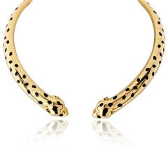  Cartier Cartier Panthere 18K Yellow Gold Double Spotted Collar Necklace - 4532369