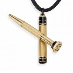  Cartier Cartier Paris Art Deco Enamel and Diamond Pencil Pendant Necklace - 3630655