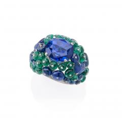  Cartier Cartier Paris Ceylon Sapphire and Emerald Boule Ring - 3995694