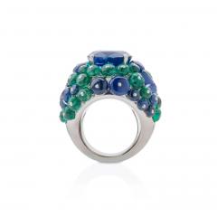  Cartier Cartier Paris Ceylon Sapphire and Emerald Boule Ring - 3995695