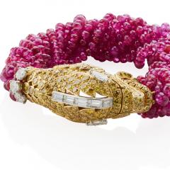  Cartier Cartier Paris Diamond and Ruby Chimera Head Bracelet - 3937444