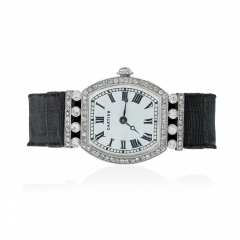  Cartier Cartier Paris Tortue Diamond and Grosgrain Wristwatch - 2624360