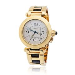  Cartier Cartier Pasha 18K Yellow Gold 38mm Ref 1989 Leather Accents Watch - 4578910