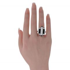  Cartier Cartier Rouleaux 18K White Gold Onyx Ruby And Diamond TIFFANY DIA CERT Ring - 4642099