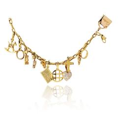  Cartier Cartier Santos 18K Yellow Gold 12 Charm Box And Papers Bracelet - 4481320