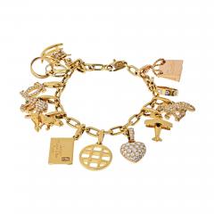  Cartier Cartier Santos 18K Yellow Gold 12 Charm Box And Papers Bracelet - 4483277