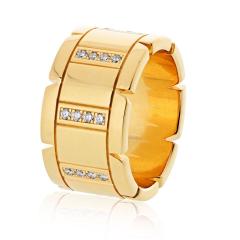 Cartier Cartier Tank Francaise 18K Yellow Gold 11mm Wide Diamond Ring - 4481246