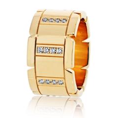  Cartier Cartier Tank Francaise 18K Yellow Gold 11mm Wide Diamond Ring - 4481248