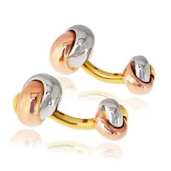  Cartier Cartier Trinity 18K Tri Color Classic Knot Cuff Links - 4814225