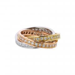  Cartier Cartier Trinity 18K Tri Color Tri Color Diamond Ring - 4383915