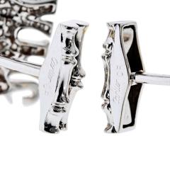  Cartier Diamond Elephant 18K White Gold Walking Elephant Shirt Studs and Cuff Links - 4706964