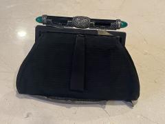  Cartier FRENCH ART DECO STERLING MARCASITE BLACK ONYX JADE GLASS CABACHON PURSE - 3710074