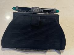  Cartier FRENCH ART DECO STERLING MARCASITE BLACK ONYX JADE GLASS CABACHON PURSE - 3710078