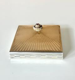  Cartier French Art Deco Sterling Silver with Gemstone Rosetta Compact Case by Cartier - 4703815