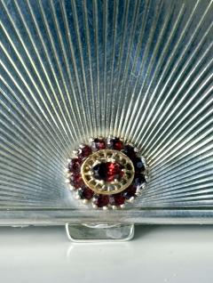  Cartier French Art Deco Sterling Silver with Gemstone Rosetta Compact Case by Cartier - 4703822