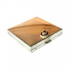  Cartier French Art Deco Sterling Silver with Gemstone Rosetta Compact Case by Cartier - 4704273
