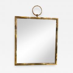  Cartier Large Square Brass Wall Mirror Italy 1960s - 1528703