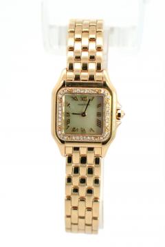  Cartier Panthere MOP 22mm Ref 1280 2 Factory Diamond Bezel Watch in 18K Yellow Gold - 3515260